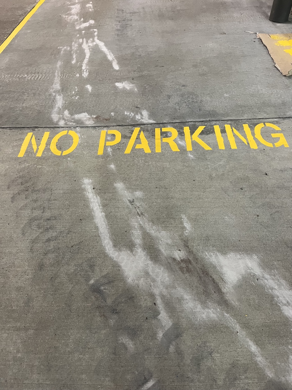Precision Parking Solutions freshly striped commercial lot