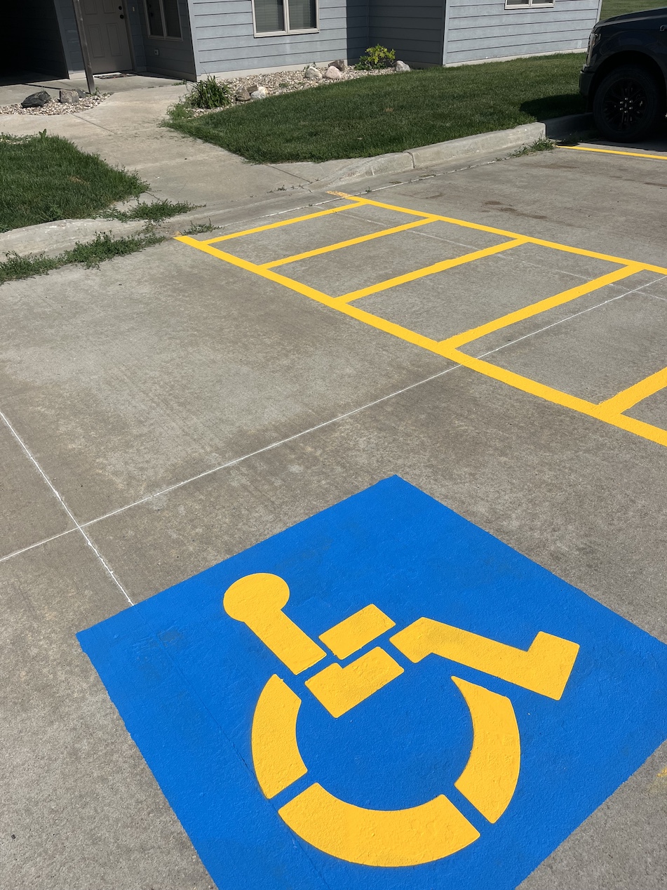 ADA stall markings detail